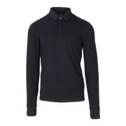 Heren Polo met Lange Mouwen in Zwart Armani Exchange , Black , Heren