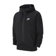 Zwarte Zip-Up Hoodie met capuchon Nike , Black , Heren