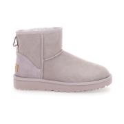 Grijze Suède Enkellaarsjes Ronde Neus UGG , Gray , Dames