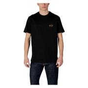 Zwarte katoenen T-shirt met ronde hals Armani Exchange , Black , Heren