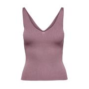 Paarse Geribbelde Gebreide Tanktop Jacqueline de Yong , Purple , Dames