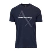 Blauw Logo Tee Korte Mouw Armani Exchange , Blue , Heren