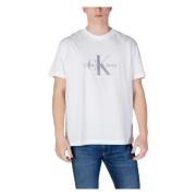 Gedrukt T-shirt voor Lente/Zomer Calvin Klein Jeans , White , Heren