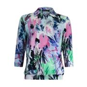 Polo Blouson Shirt met Kunstbladeren Roberto sarto , Multicolor , Dame...