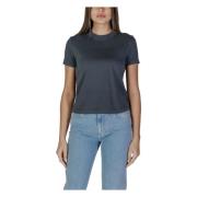 Zwart Katoenen Ronde Hals T-Shirt Calvin Klein Jeans , Black , Dames