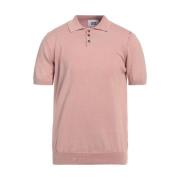 Roze Gebreid Polo Shirt Alpha Studio , Pink , Heren