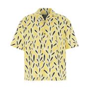 Gele Bowling Shirt met Cubaanse Kraag Jacquemus , Yellow , Heren