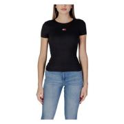 Zwart Sweetheart Halslijn Tee Klassieke Pasvorm Tommy Jeans , Black , ...