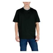 Rondhals T-shirt van katoen Armani Exchange , Black , Heren