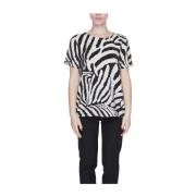 Beige Zebra Print Top Korte Mouw Jacqueline de Yong , Beige , Dames