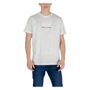 Beige Korte Mouw T-shirt van Katoen Armani Exchange , White , Heren