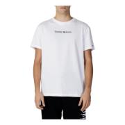 Heren Wit Print T-shirt Tommy Jeans , White , Heren