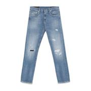 Blauwe Denim Jeans Dondup , Blue , Dames