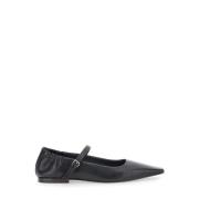 Zwarte Ballet Platte Schoenen met Gesp Brunello Cucinelli , Black , Da...