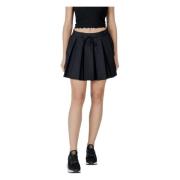 Gekantelde effen rok met elasthaan Only , Black , Dames