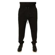 Zwarte Katoenen Jogger Sweatpants met Logo Dolce & Gabbana , Black , H...