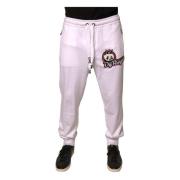 Panda Patch Katoenen Joggingbroek Dolce & Gabbana , White , Heren