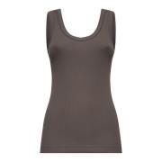 Bruin Geborduurde Top met Brede Bandjes Brunello Cucinelli , Brown , D...