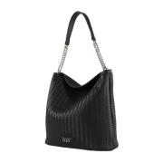 Zwarte Geweven Hobo Tas Stijl Cult , Black , Dames