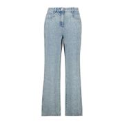 Blauwe Gewassen Straight Cut Jeans IRO , Blue , Dames