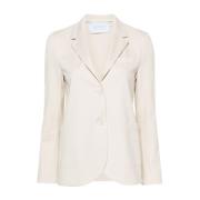 Beige Jersey Jas met Inkeping Revers Harris Wharf London , Beige , Dam...