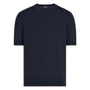 Casual Katoenen T-shirt Ermenegildo Zegna , Blue , Heren