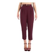 Rechte broek met riem Elisabetta Franchi , Red , Dames