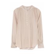 Smock Manchet Blouse Zand Gustav , Beige , Dames