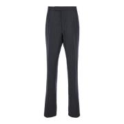 Grijze Gestreepte Wollen Broek Thom Browne , Gray , Heren