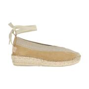 Kimono Suede Espadrilles Shabbies , Beige , Dames