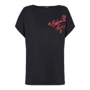 Korte mouwen Lippenstift T-shirt Balmain , Black , Dames