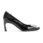 Zwarte Leren Pumps Elegante Hakken Roger Vivier , Black , Dames