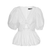 Witte Puff Sleeve Bubble Top Rotate Birger Christensen , White , Dames