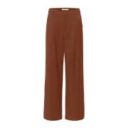 Wijde broek Regular Fit Gestuz , Brown , Dames