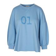 Katoenen Sweatshirt Maria L Semicouture , Blue , Dames