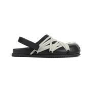 Zwarte Leren Sandalen Stijlvol Comfortabel Rick Owens , Black , Heren