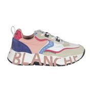 Suède Sneakers met Leren Details Voile Blanche , Multicolor , Dames