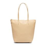 Effen Kleur Logo Geborduurde Tas Lacoste , Beige , Dames