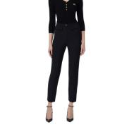 Zwarte Slim Fit Stretch Broek Elisabetta Franchi , Black , Dames