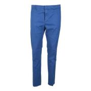 Katoen Lyocell Elastaan Rits Broek Dondup , Blue , Heren