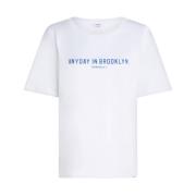 Gedrukt T-shirt in trendy stijl Penn&Ink N.Y , White , Dames