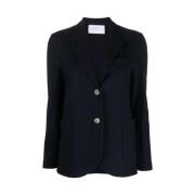 Navy Blauw Katoenen Blazer Harris Wharf London , Blue , Dames