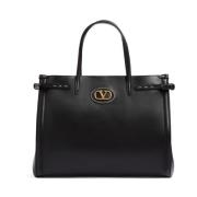 Zwarte Antibes Medium Tote Tas Valentino Garavani , Black , Dames