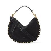 Zwarte Suède Schoudertas met Studs Isabel Marant , Black , Dames