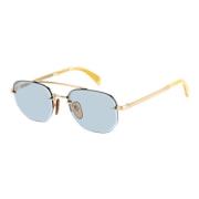 Gold/Light Blue Sunglasses Eyewear by David Beckham , Yellow , Heren