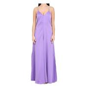 Satin Jumpsuit met Ritssluiting Simona Corsellini , Purple , Dames