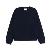 Navy Blue Crew Neck Sweatshirt Frame , Blue , Heren