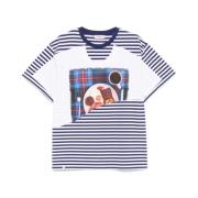 Navy Blauw Gestreept T-shirt met Zak Loverboy by Charles Jeffrey , Blu...