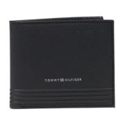 Elegante Leren Portemonnee met Muntvak Tommy Hilfiger , Black , Heren