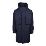 Technische Parka met Rits en Drukkers Dondup , Blue , Heren